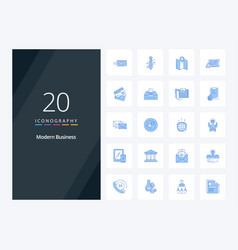 20 Modern Business Blue Color Icon For