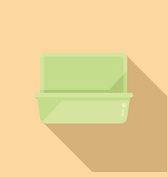 Biodegradable Plastic Food Box Icon Flat