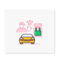 Dog Car Seat Color Icon