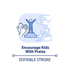 Encourage Kids With Praise Light Blue Concept Icon