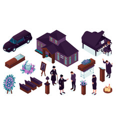 Funeral Service Isometric Set