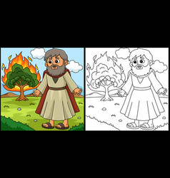 Moses And Burning Bush Coloring Page