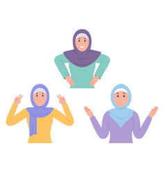 Muslim Women Group Flat Design