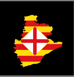 Province Barcelona Map Flag Silhouette