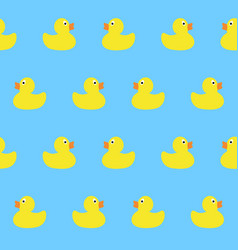 Seamless Pattern With Yellow Rubber Ducks