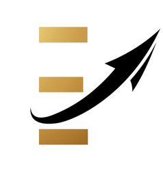 Gold And Black Futuristic Letter E Icon