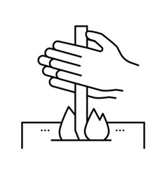 Making Fire By Friction Line Icon