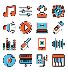 Music Icons Set On White Background