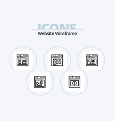 Website Wireframe Line Icon Pack 5 Icon Design