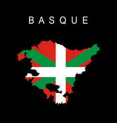 Basque Map Flag Silhouette