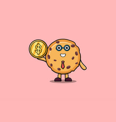 Biscuits Successful Businessman Holding Gold Coin