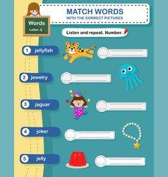 Match Words With The Correct Pictures Letter J