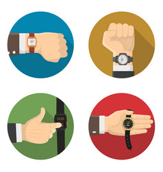 Men Watches 4 Round Flat Icons