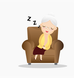 Old Woman Sleeping In An Armchair Cute