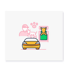 Dog Car Seat Color Icon