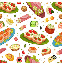 Finger Food Buffet Seamless Pattern Design