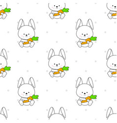 Funny Rabbit With Carrot Seamless Easter Pattern