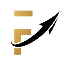 Gold And Black Futuristic Letter F Icon