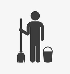 A Cleaner Man With Cleaning Tool Equipment