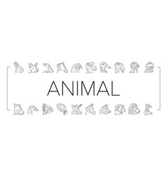 Animal Zoo Nature Wildlife Icons Set