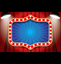 Circus Theatre Sign With Light Frame Blank