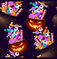 Sweets Candies Halloween Seamless Pattern