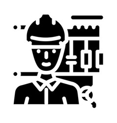 Electronics Engineer Worker Glyph Icon