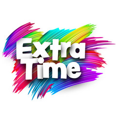 Extra Time Paper Word Sign With Colorful Spectrum