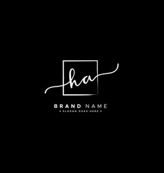 Ha Initial Letter Signature Logo Template