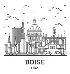 Outline Boise Idaho City Skyline With Modern