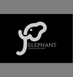 Simple Minimalist Mammoth Elephant Head Line For