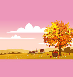 Autumn Landscape Countryside Farm Scene Apple