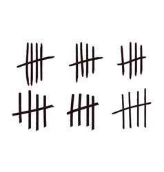 Set Tally Marks Lines Or Sticks Hand Drawn