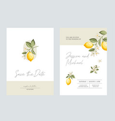 Wedding Invitation Lemon Hand-drawn