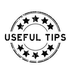 Grunge Black Useful Tips Word With Star Icon