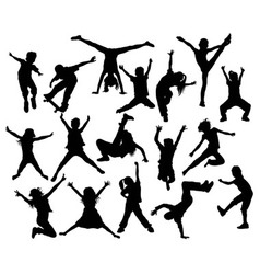 Happy Kid And Hip Hop Silhouettes