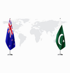 New Zealand And Pakistan Flags For Official