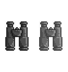 Pixel Icon Binoculars To Observe Distant Objects