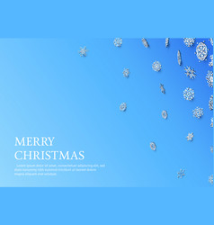 Christmas Card With Snowflakes On Blue Background