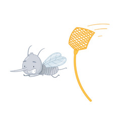 Cute Mosquito Flying Away From Fly Swatter