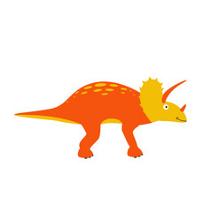 Cute Triceratops Orange Cartoon Dinosaur