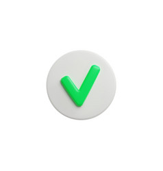 Green Tick On Round Shape 3d Style