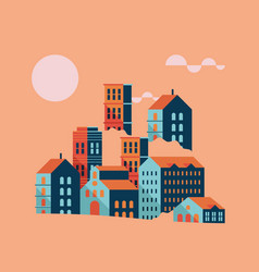 Buildings Minimal City Scape Scene