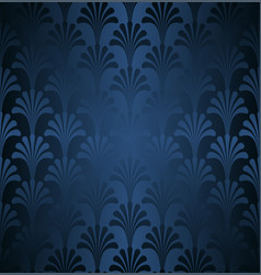 Dark Blue Floral Gatsby Art Deco Pattern