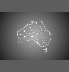 Wireframe Mesh Polygonal Australia Map