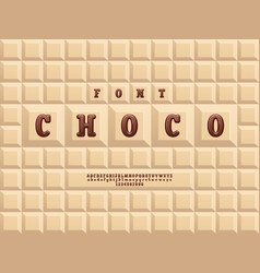 Chocolate 3d Font Slab Serif Sweet Alphabet