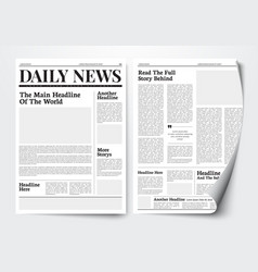 Newspaper pages template news paper headline Vector Image