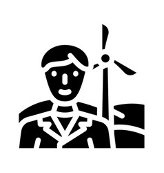 Environmental Engineer Worker Glyph Icon