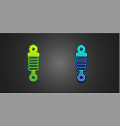 Green And Blue Shock Absorber Icon Isolated On