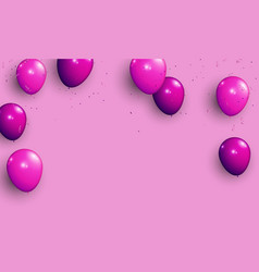 Purple Balloon With Confetti Background